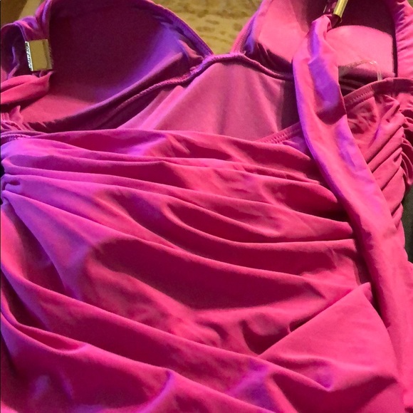 Calvin Klein Shirred One Piece Swimsuit - Picture 3 of 5